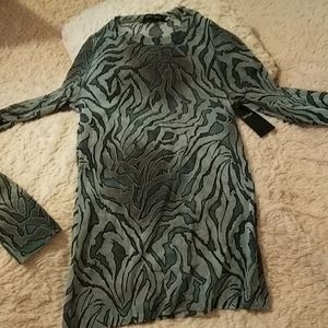 Karen Kane Sheer L/S Crew Neck Top